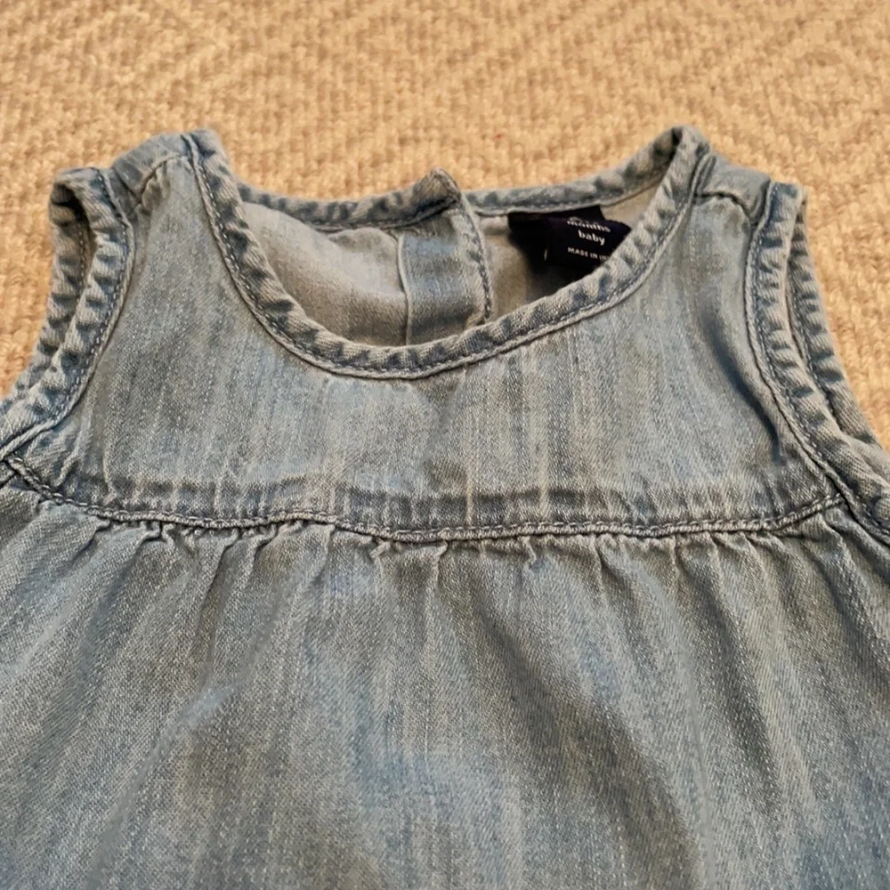 Baby Gap Blue Denim Chambray Tiered Shirt Top 6-12M